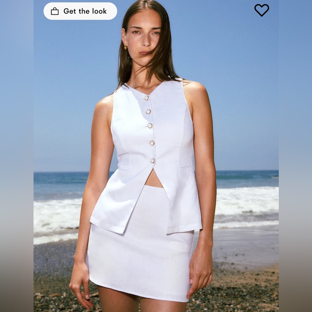 Reformation Aspen Linen Button-Up Top and Skirt Set